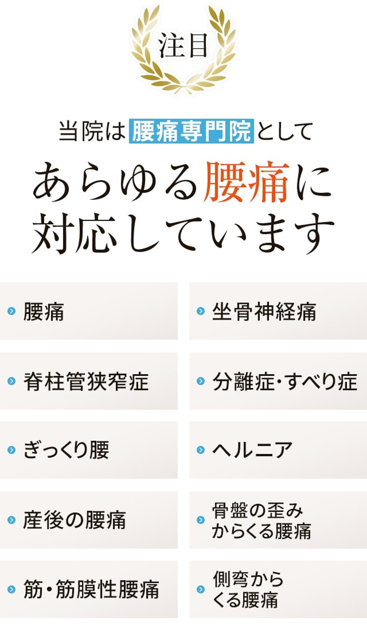 あらゆる腰痛に対応しています